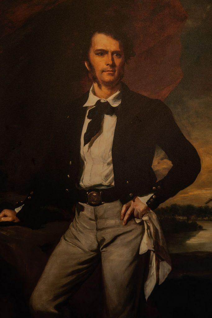 Painted portrait of James Brooke, the first White Rajah of Sarawak, dressed in a 19th-century British naval uniform.